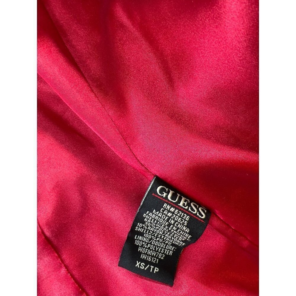 Guess Size XS Navy Wool Jacket DB Button Zip Cross between Moto Peacoat Military - Picture 12 of 16